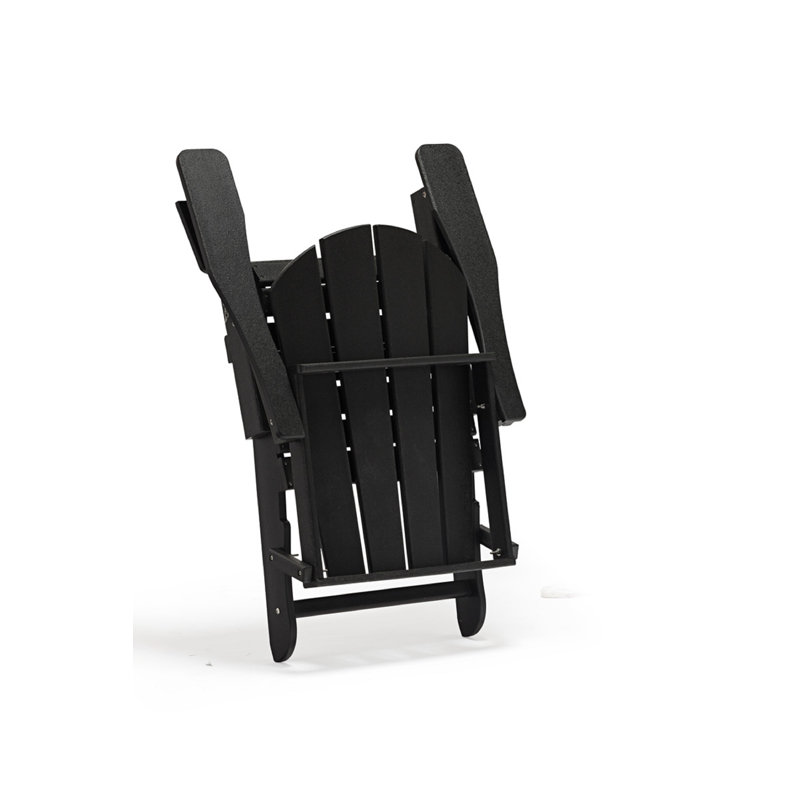 Benefiel Foldable Outdoor Adirondack Chair, Black