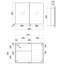 70mm W 60mm H Medicine Cabinet Mirror 3 Adjustable
