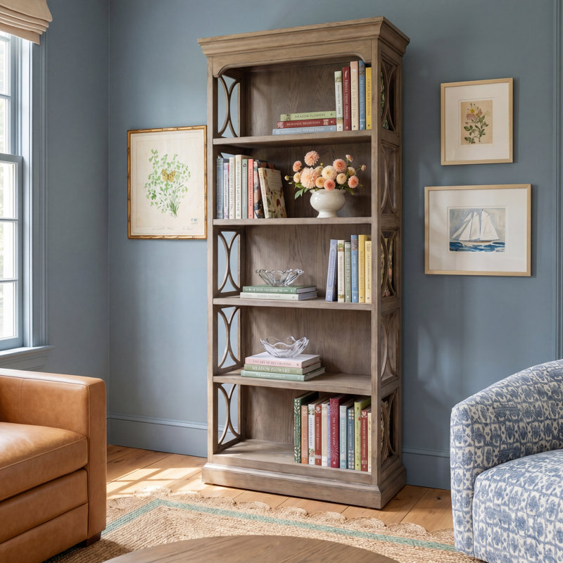 Abana Weathered Wood Fully Assembled Bookcase