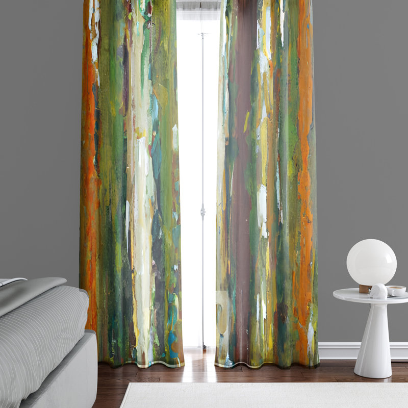 Kutsi Semi Sheer Curtain Pair, 40" W x 61" L