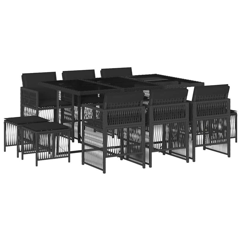Patio Dining Set, Black, Black