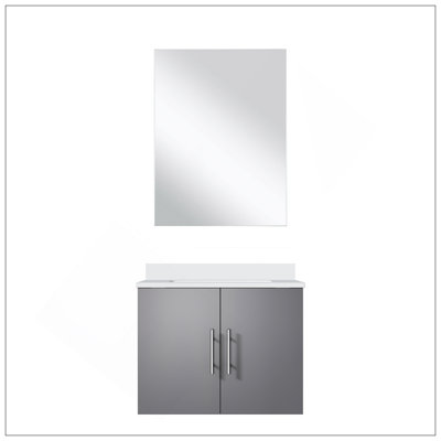 Meuble-lavabo simple moderne 24 po X P 22 po P, comptoir en marbre de culture et Miroir