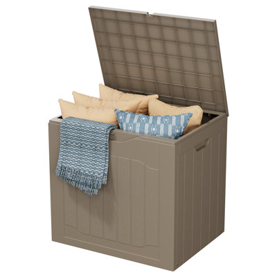 Suncrown 35 Gallon Water Resistant Lockable Resin Deck Box by SUNCROWN