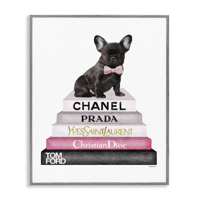 «Book Stack Fashion French Bulldog», impression