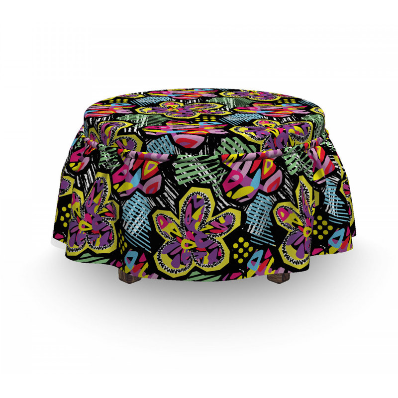 Housse pour repose-pieds floral éclatant