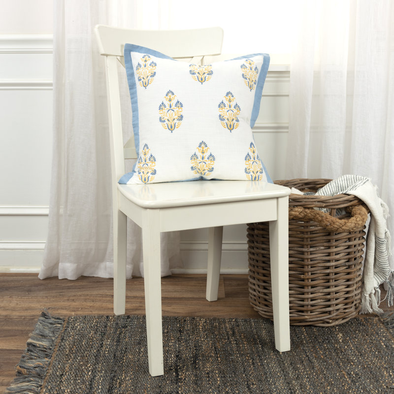 Embroidered Cotton Throw Pillow