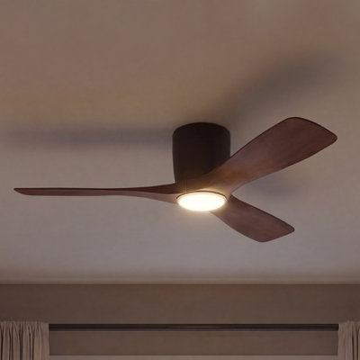 Ventilateur de plafond à DEL à 3 pales 48 po avec commande murale et ensemble d'éclairage inclus Volos