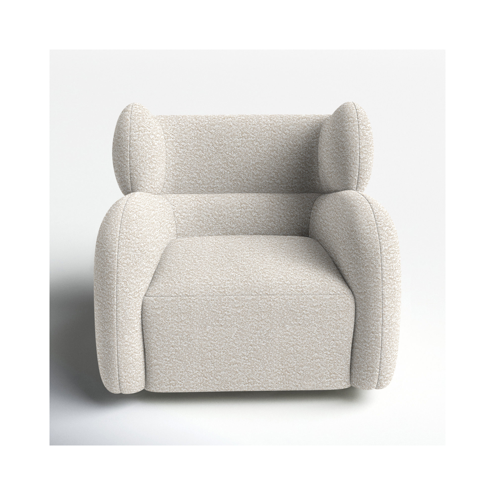 Pablo 36" W Swivel Armchair, Cream Boucle 1146-002