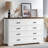 Commode double 8 tiroirs avec panneau supérieur brun rustique Astred