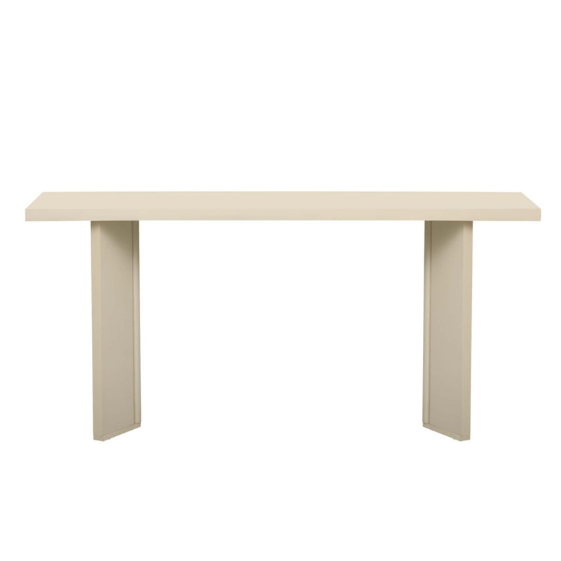 Console avec placage de pin et pieds géométriques, Beige