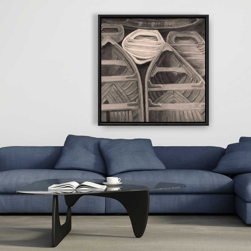 Canots sépia - Toile encadrée pour la décoration de salon | Home Art