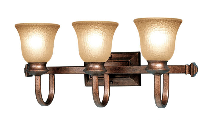 Éclairage pour meuble-lavabo 3 lumières Dresden, Bronze marbré