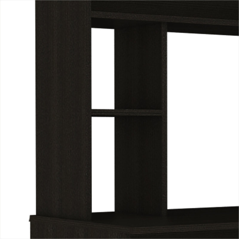 Bureau d'écriture avec rangement à cinq niveaux en panneau de particules noir profond, l 29,6 po x P 19,1 po