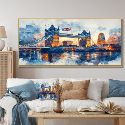 Moonlight On Tower Bridge Lights In London II - England Wall Art