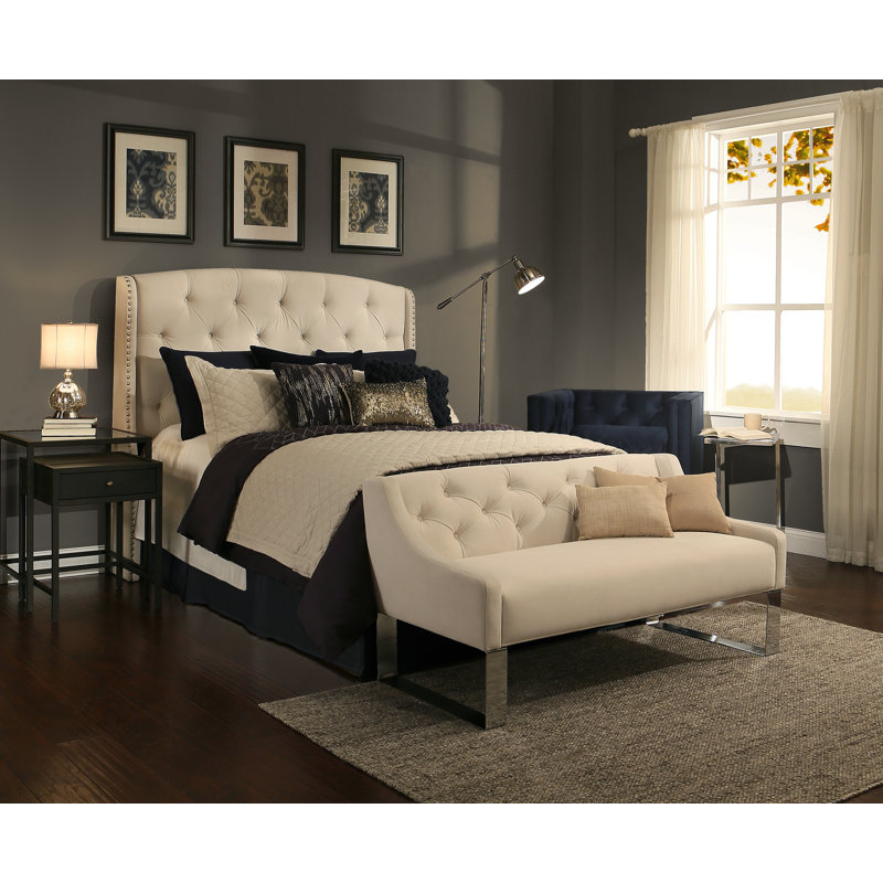 Riffat Upholstered Headboard, Queen/Full, Ivory