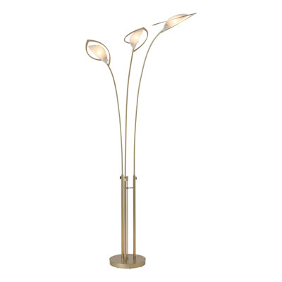 Torchère aérienne - abat-jour en verre givré