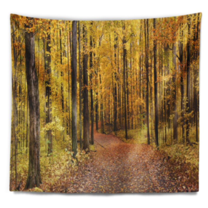 Tapisserie brillante forêt d'automne, H 32 po x l 39 po