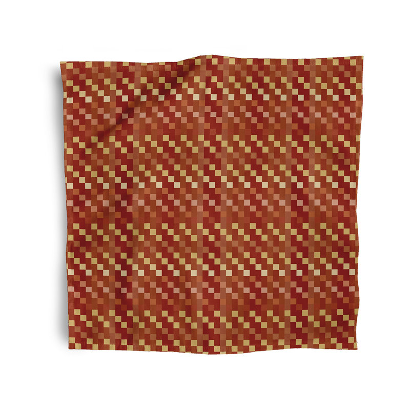 Kynlea Polyester Geometric Square Napkin, Orange