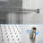 12 Inch Square Shower System Brushed Nickel - Adjustable Slide Bar, -balanced Valve & Handheld Accessory With Bar Wall Mounted Square, Unit
