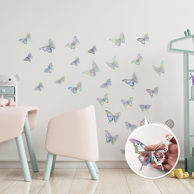 Animals Non-Wall Damaging Wall Decal, Holographic Silver
