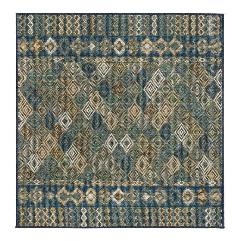 Jacole Offee Indoor/Outdoor Rug, Square 5'3"