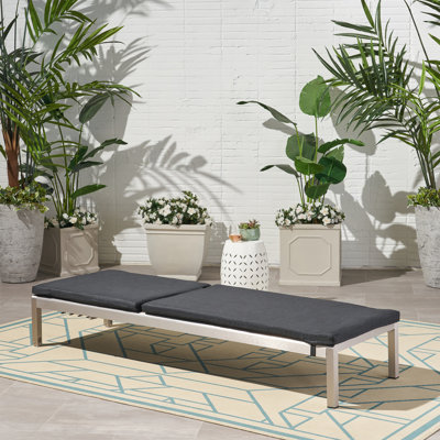 Hovie Outdoor Metal Chaise Lounge , Cushion Included
