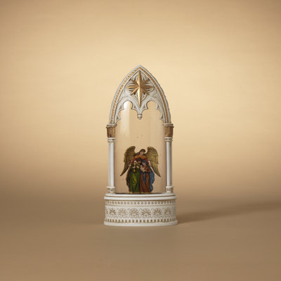Alpine 11.8 in H Battery Operated Lighted Nativity Spinning Water Globe