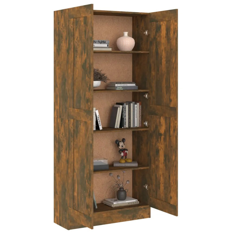 Mcnew 185.5cm H x 82.5cm W Bookcase, Smoked Oak