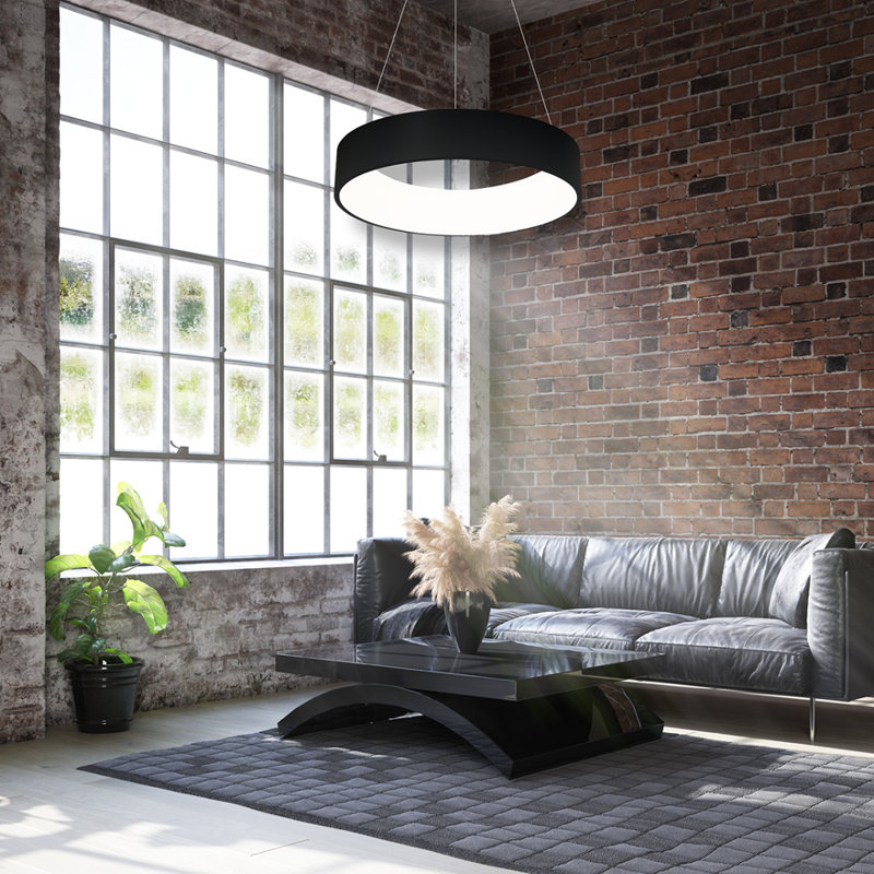 Azlin 1 - Light LED Drum Pendant, Black