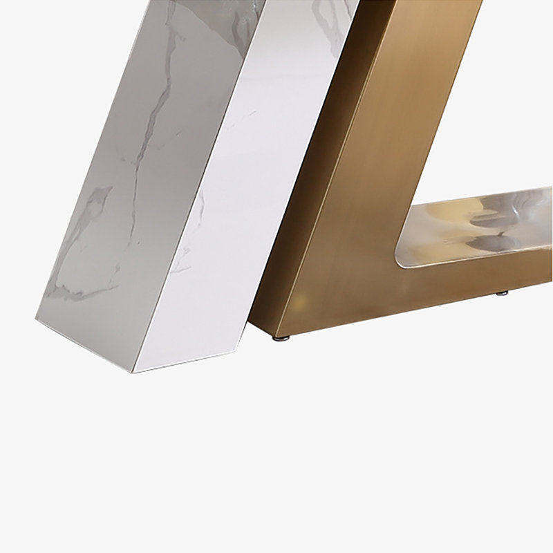 Table de salle à manger moderne et minimaliste avec panneau de pierre, H 29,5 po x L 55,1 po x l 31,5 po