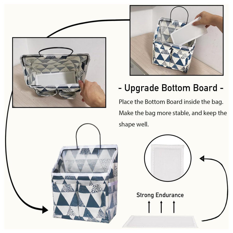 2pcs Small Wall Hanging Organizer Bag, Linen Fabric Door Hanging Storage Basket with Pockets