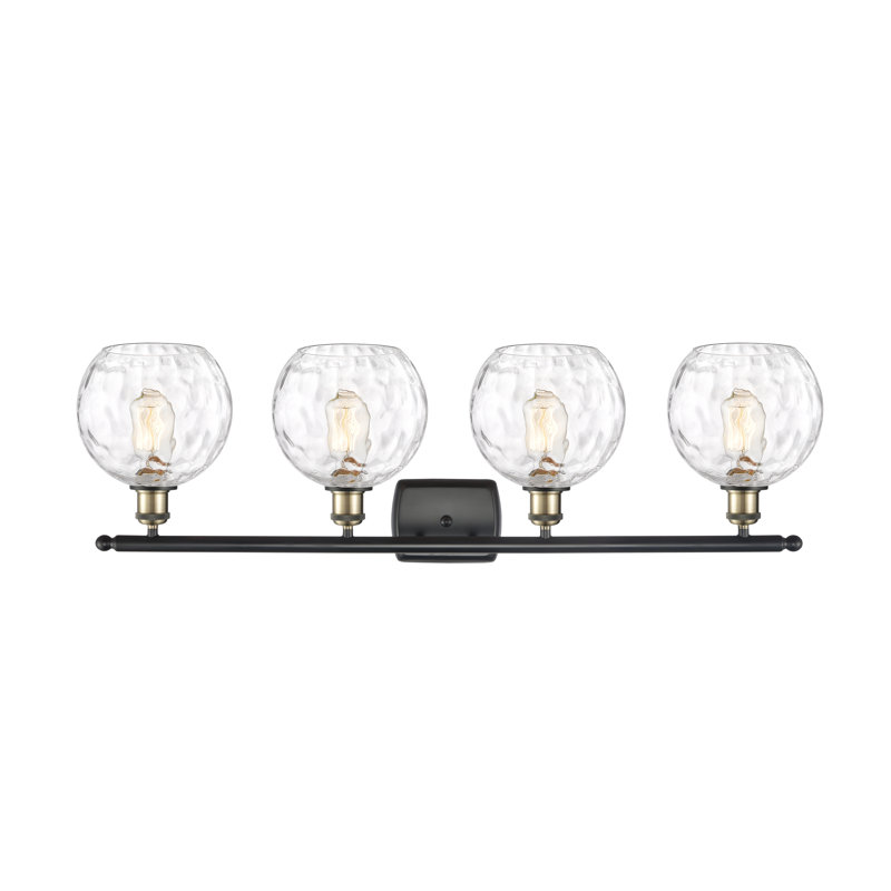 Éclairage pour salle de bain 4 lumières Cindi, DEL, Laiton antique noir