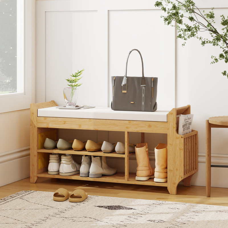 Range-chaussures, banc de rangement pour chaussures avec porte-parapluie latéral pour entrée