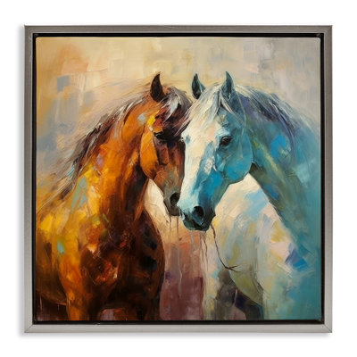 «Painterly Horse pair», art mural sur toile par Irena Orlov
