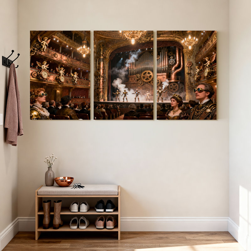 Fantasy & Sci-Fi, ensemble de 3 reproductions d'art sur toile Steampunk, H 24 po x l 48 po