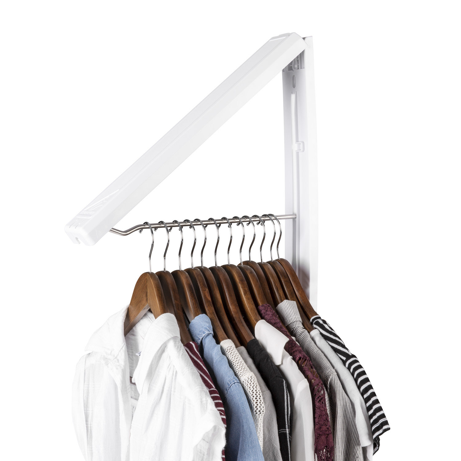 12" Wallmounted, Collapsible, Acrylic Clothes Drying/Hanging Rack