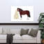 Femme et cheval, art mural minimaliste, fleur, nature