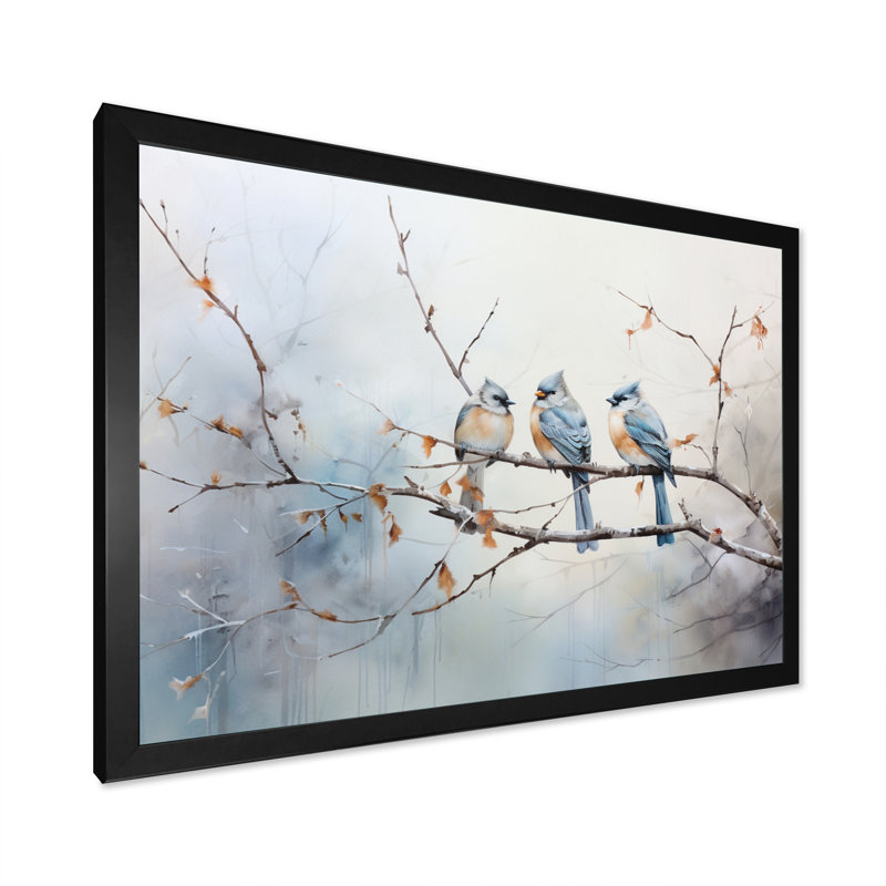 Birds On The Brink II - Bird, art mural encadré, H 30 po x l 40 po x P 1,5 po, Cadre simple noir