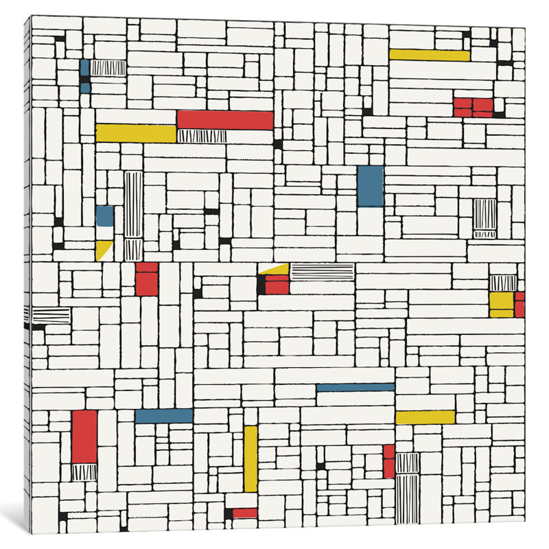 « computer grid », impression sur toile, H 12 po x l 12 po x P 0,75 po, Toile tendue, Pas de tapis