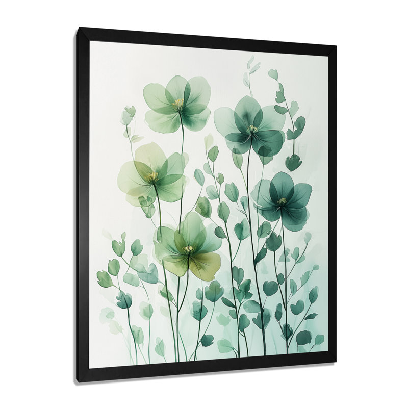 Nadel - impressions sur toile florales, H 32 po x l 16 po, Noir, Reproduction encadrée sans passe-partout