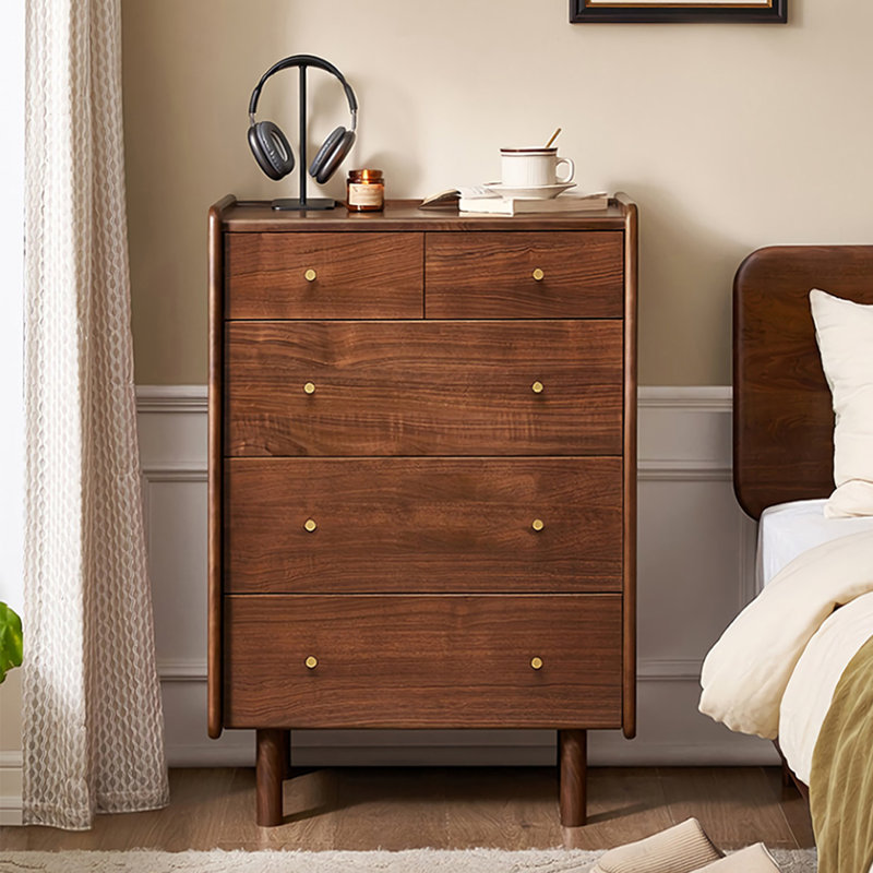 Simple Black Walnut Solid Wood  Accent Chest