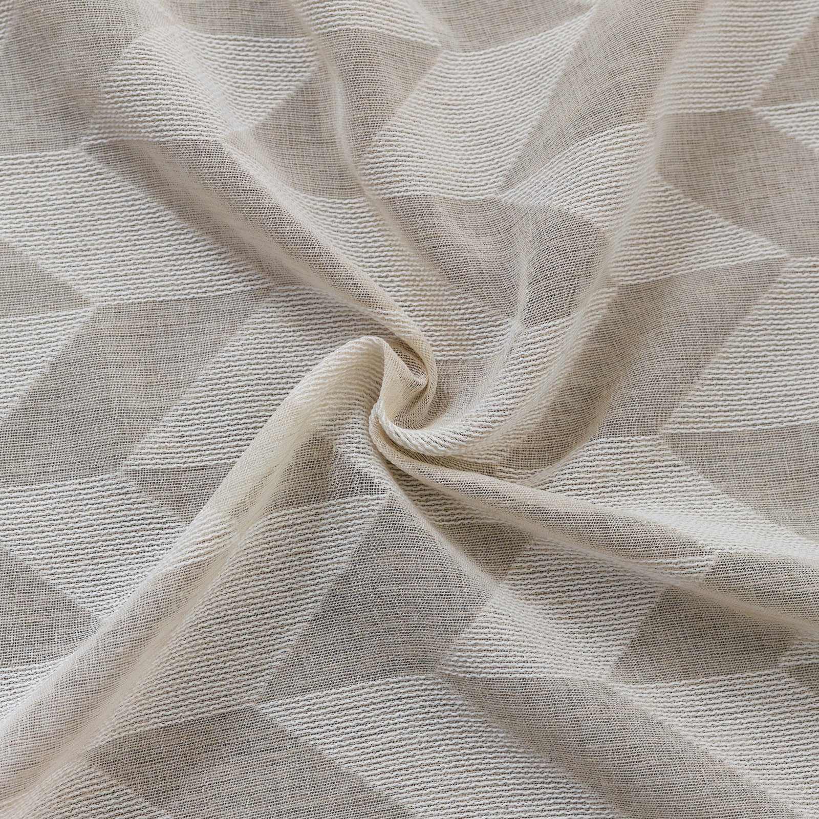 Stavros Sheer Polyester Curtain, Sand, 52" x 54"