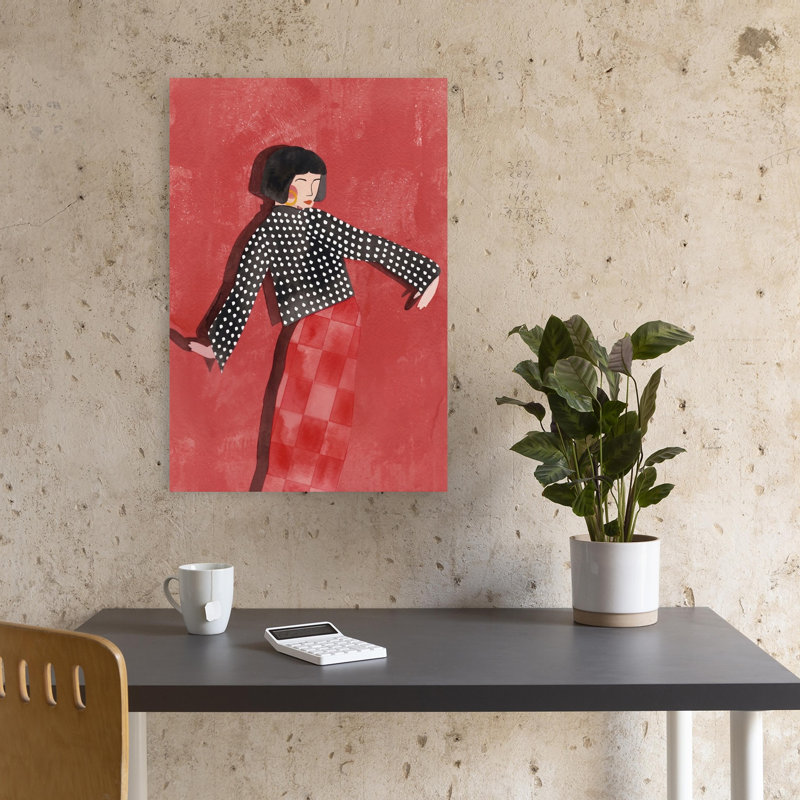 Art mural moderne dansant rouge