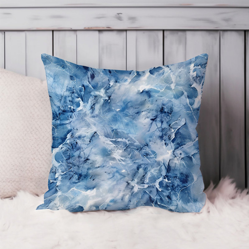 Abstract Blue Marble Crystal Geode VI Modern