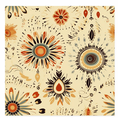 «Abstract Bohemian Mandala V Bohemian», reproduction d'art non encadrée