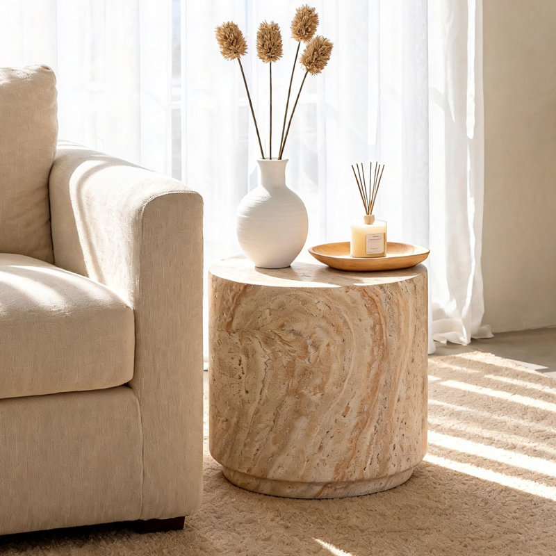 Cylindrical MGO Side Table