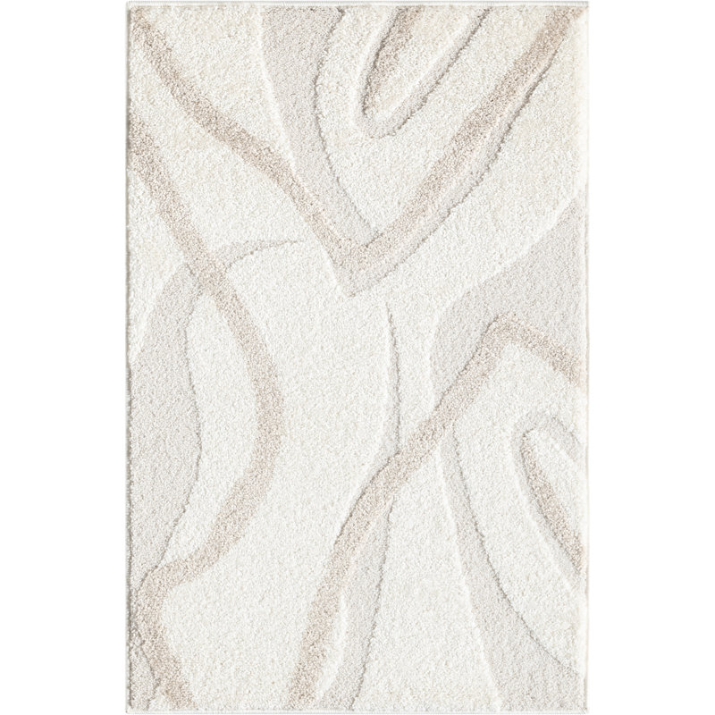 Tapis abstrait crème à motif abstrait NOM120A de Abani Rugs, Rectangle 5 pi 3 po x 7 pi 6 po