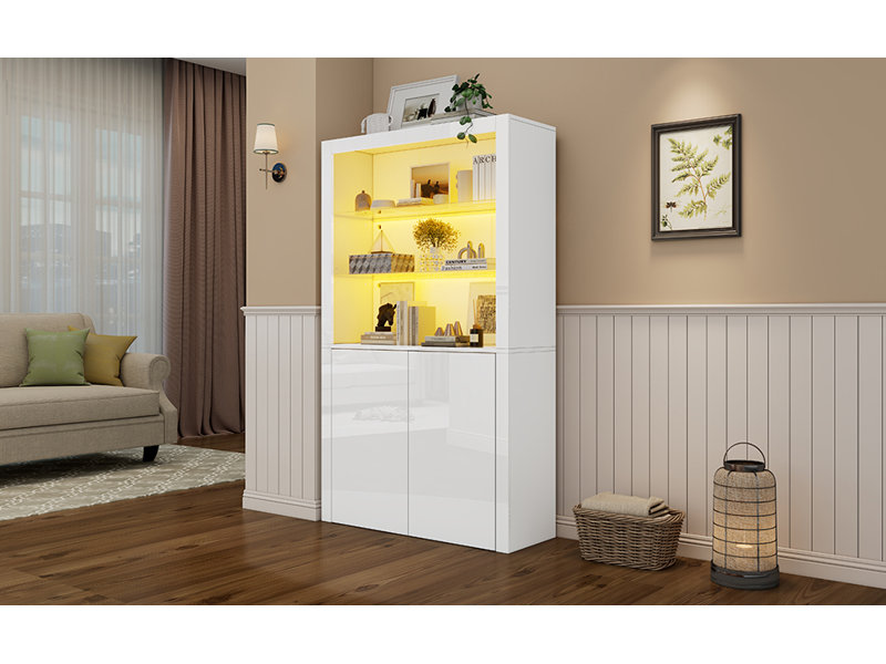 Glass Rectangle Accent Cabinet