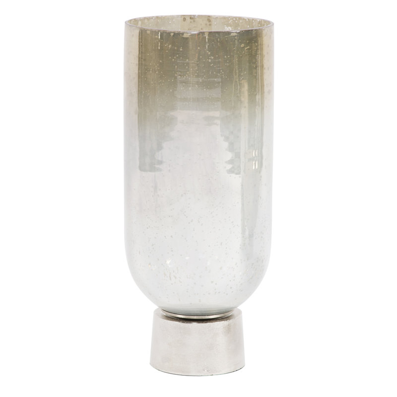 Chaney Aluminum/Glass Table Vase, 19" H x 8" W x 8" D