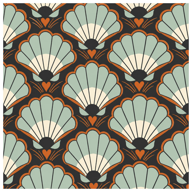 Art Deco Shells Comforter, King
